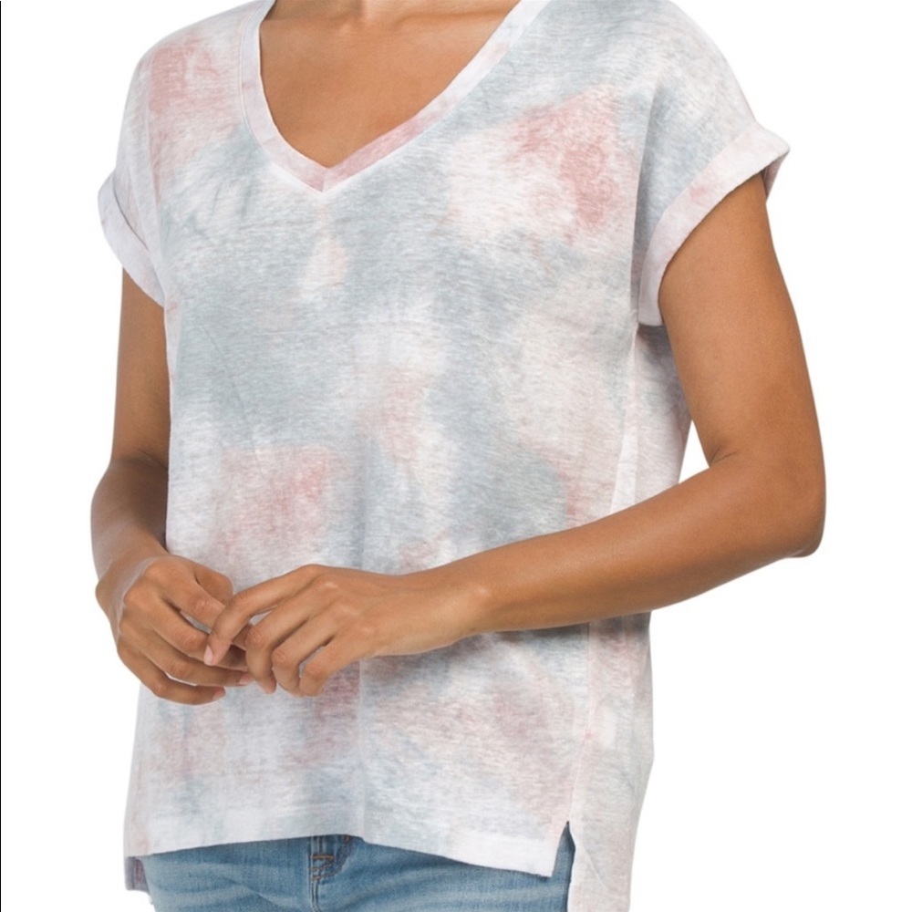 Linen Jersey V Neck Tie-Dye Top S (NWT!)